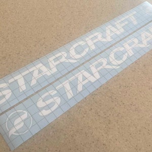 Starcraft Vintage Fishing Boat, Tow Vehicle, or Trailer Decals Die-Cut Vinyl 24&quot; 2-Pak White