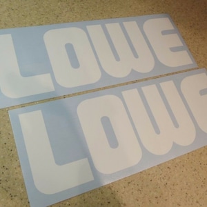 Lowe Vintage Fishing Boat, Tow Vehicle, or Trailer Decals Die-Cut Vinyl 12&quot; 2-Pak White + Free Shipping