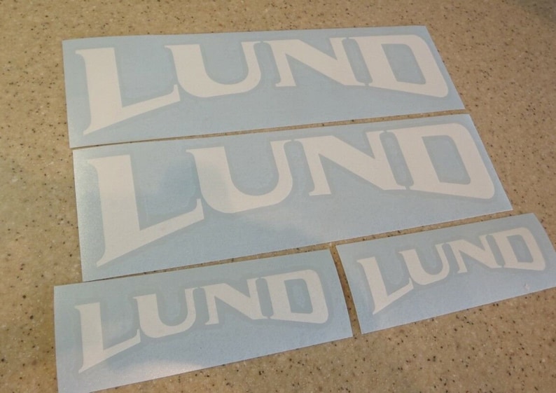 Lund Vintage Fishing Boat, Tow Vehicle, or Trailer Decals Diecut Vinyl