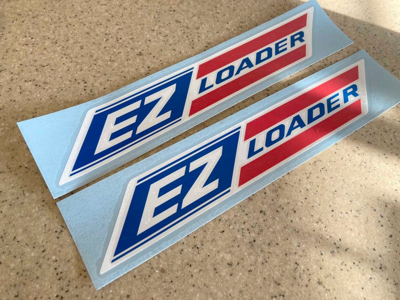 EZ Loader Vintage Boat Trailer Decals Diecut Vinyl 14 2pak Red White
