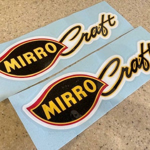 MirroCraft Vintage Fishing Boat or Trailer Decals Die-Cut Vinyl 10-1/2&quot; 2-Pak