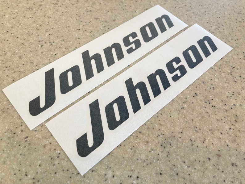 Johnson Vintage Outboard Motor Decals Diecut Vinyl Black 9 2pak Free