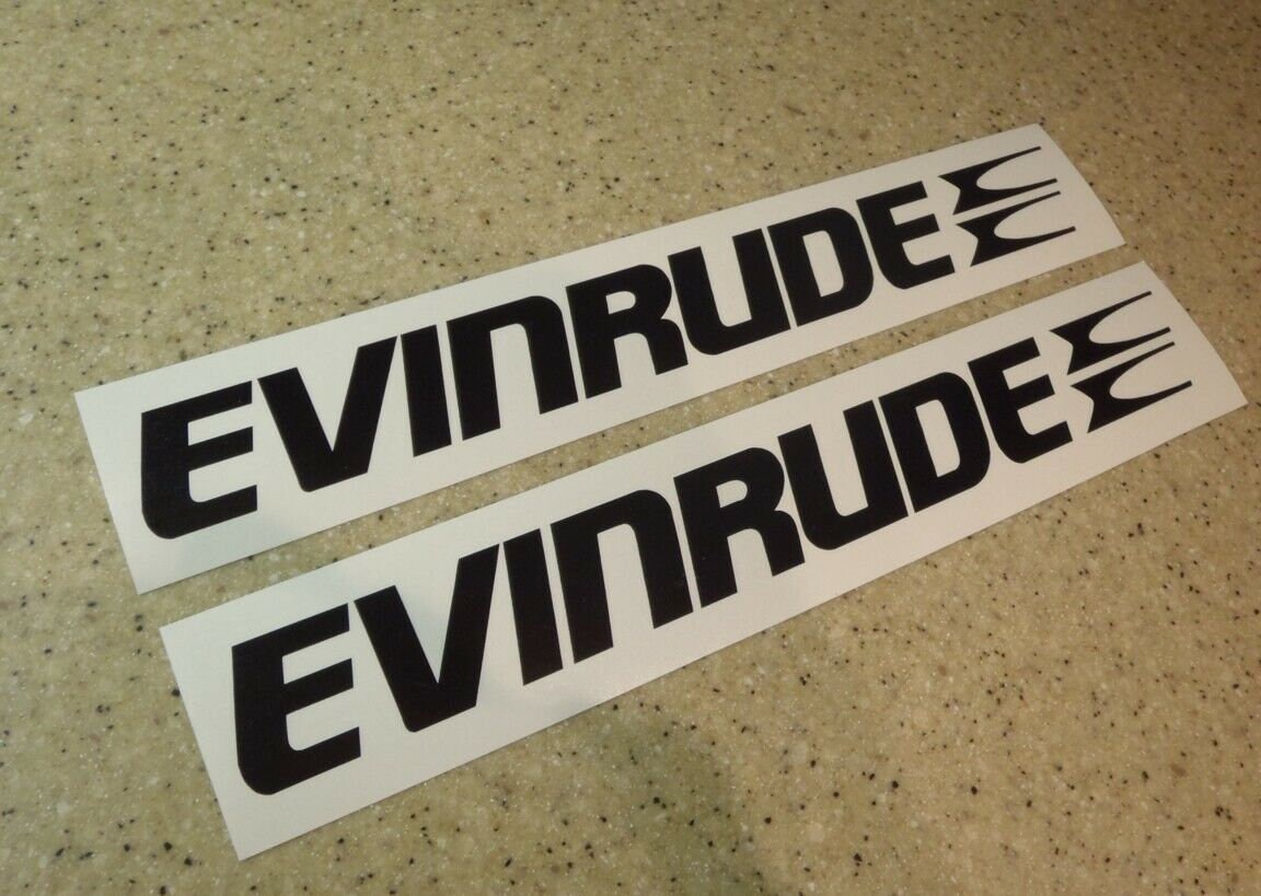 Vintage Evinrude Outboard Motor Decals Black 12 DieCut Etsy