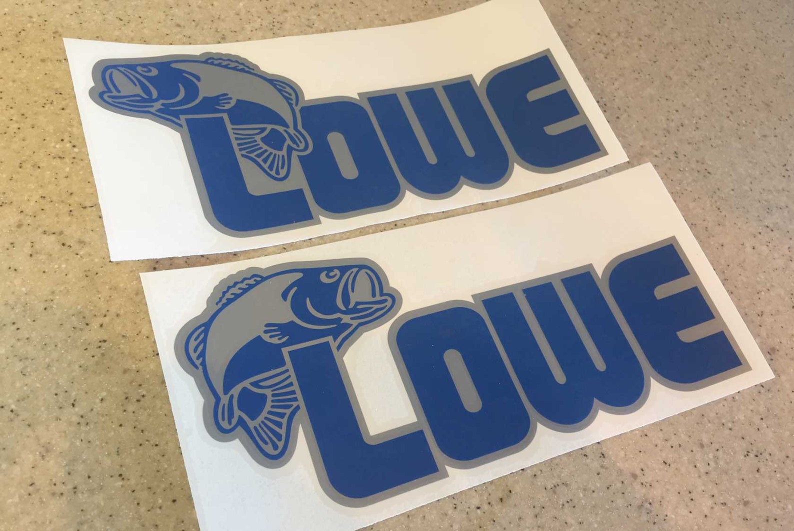 Lowe Vintage Fishing Boat or Trailer Decals Diecut Vinyl 12 Blue and