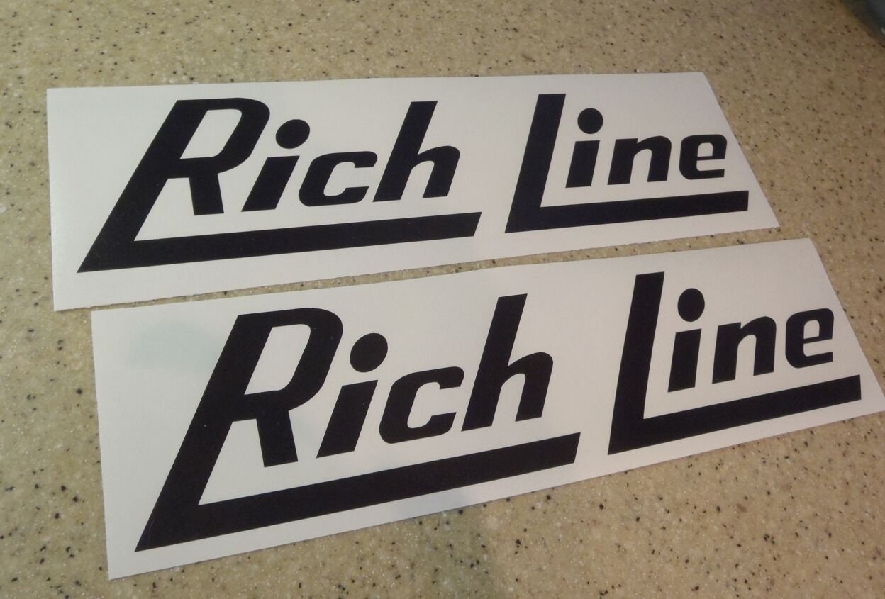 Rich Line Vintage Boat Decal Die-Cut Vinyl 12" 2-Pak Black + Free Shipping