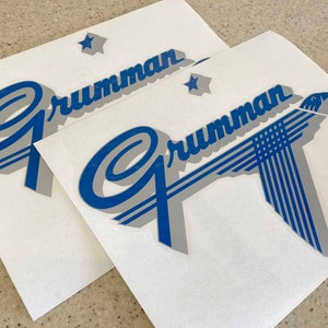 Grumman Vintage Barco de Pesca ou Decalques de Reboque Vinil Cortado 12&quot; Azul e Prata 2-Pak + Frete Grátis!