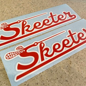 Skeeter Vintage Fishing Boat, Tow Vehicle, or Trailer Decals Die-Cut Vinyl 12&quot; 2-Pak + Free Shipping!