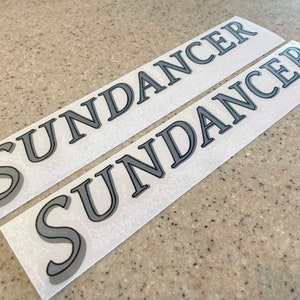 Sea Ray Sundancer Vintage Boat Decals 25&quot; Black and Silver Pair Die-Cut Vinyl + Free Shipping