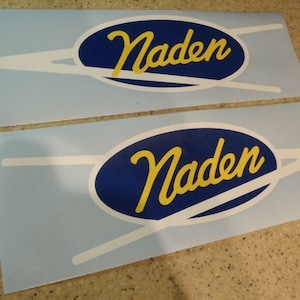 Naden Vintage Fishing Boat or Trailer Decals Die-Cut Vinyl 14&quot; 2-Pak + Free Shipping!