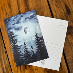 Lot de 3 cartes postales Clair de lune