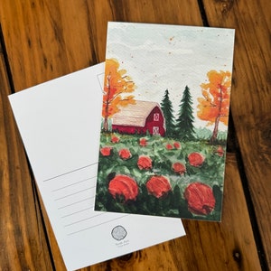 Lot de 3 cartes postales Potiron Patch – Cartes de scènes de ferme Récolte d'automne