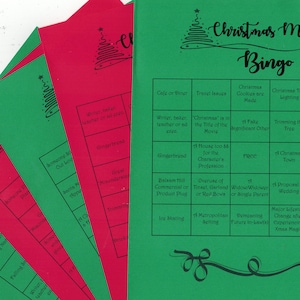 LARGE PRINT Hallmark Christmas Movie Bingo! (20 cards)  Actual Cards - all Different