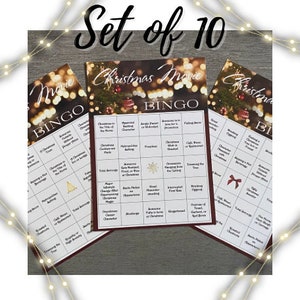 Hallmark Christmas Movie Bingo! Cartões de Bingo Reutilizáveis para Apagar a Seco (10 Cartões - Todos Diferentes) - Dois Designs para Escolher