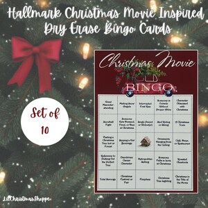 Hallmark Christmas Movie Bingo Cards - Reusable Dry Erase, Set of 10
