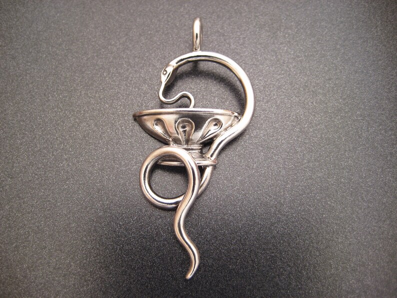 Sterling Bowl of Hygieia Keychain