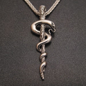 Sterling Silver Asclepius Pendant