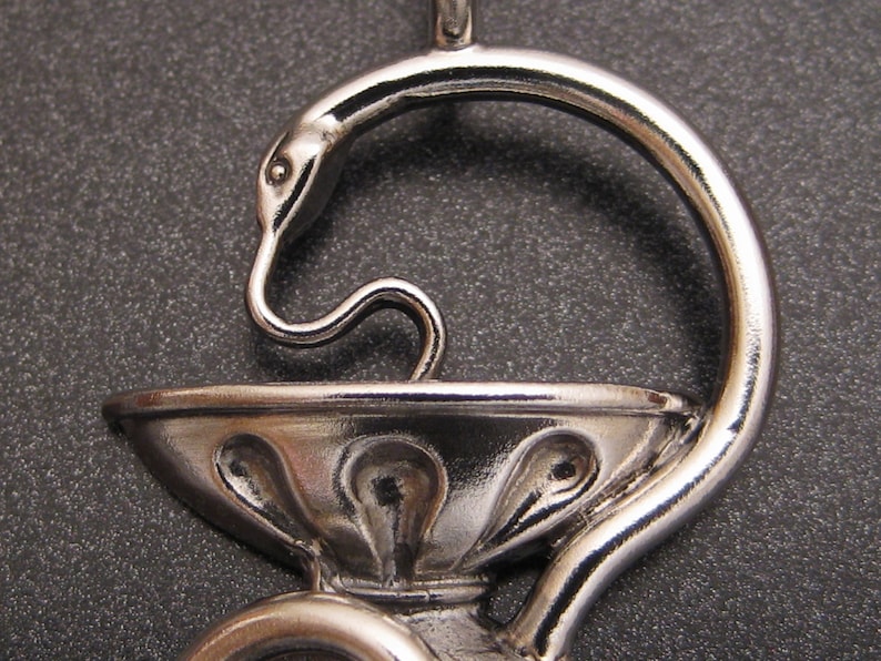 Sterling Bowl of Hygieia Keychain