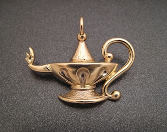 14K Gold Lamp of Knowledge Pendant