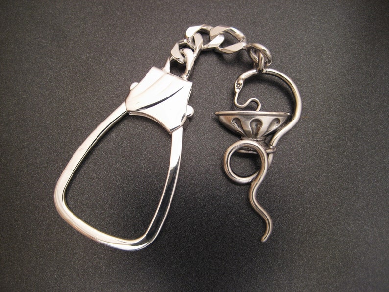 Sterling Bowl of Hygieia Keychain