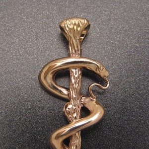 10K Gold Medium Sized Asclepius