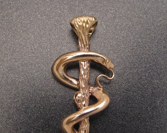 10K Gold Medium Sized Asclepius