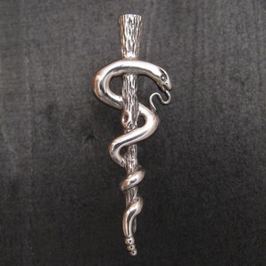 Sterling Silver Asclepius Lapel Pin