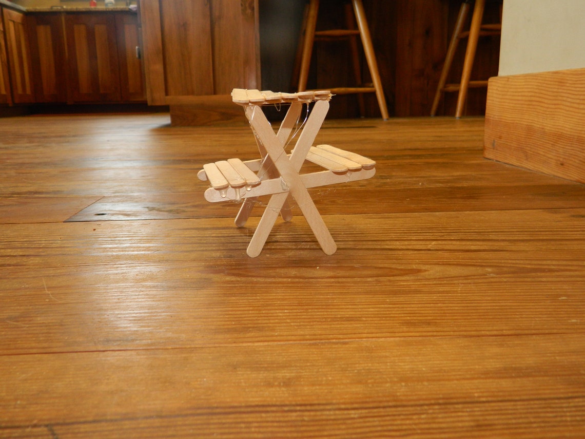 Popsicle Stick picnic Table Etsy