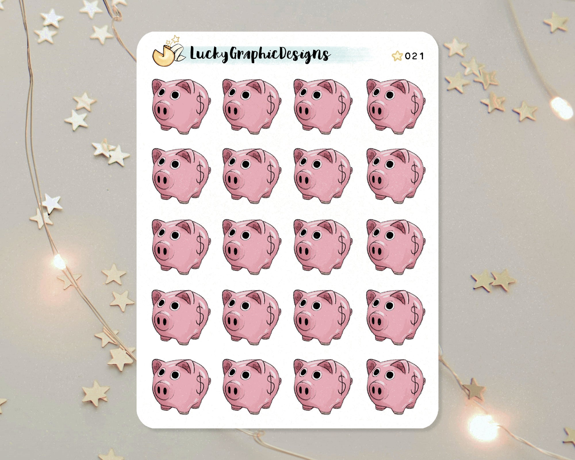 Payday Stickers / Piggy Bank Stickers / Planner Stickers / | Etsy