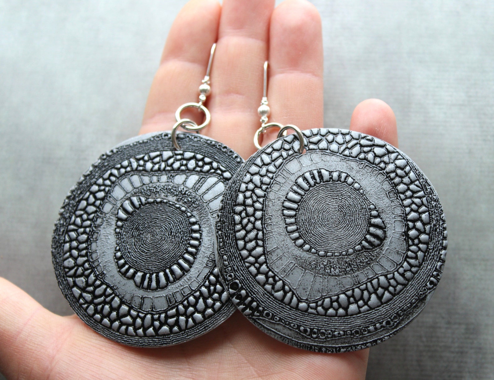 Extra Large Silver Disc Earrings Oversized Earrings African Etsy