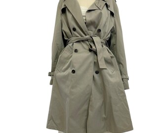 Gabardina vintage neutra Pierre Cardin Chaqueta larga de diseño con cinturón de los años 70 M