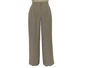 Vintage Knit Trousers: High Waisted Pleated Pants (Size 6/7)