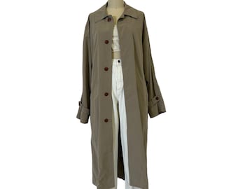 neutrale taupe knopflose lange Maxi Duster Jacke L