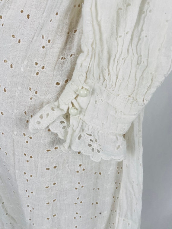 white eyelet cotton dress boho lace Edwardian wed… - image 5