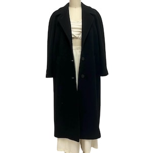 Veste Longue Hiver Femme Jones New York - Laine Noire, Boutonnée, Taille M, Très Bon état