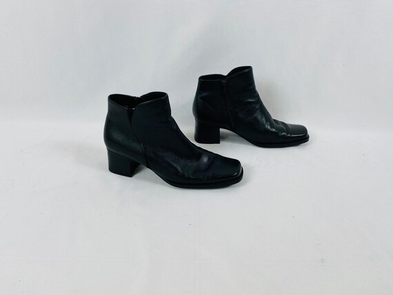 black slip on booties