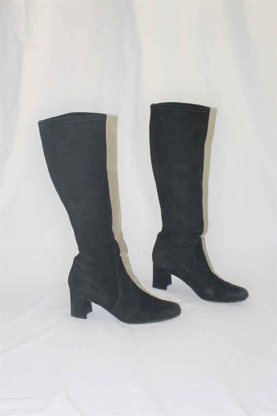 tall black suede boots