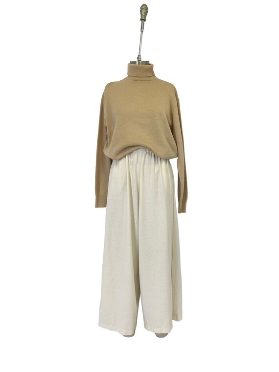 NICOLE Vintage Size M Gold Metallic Polyester Blend Knit Turtleneck Sweater