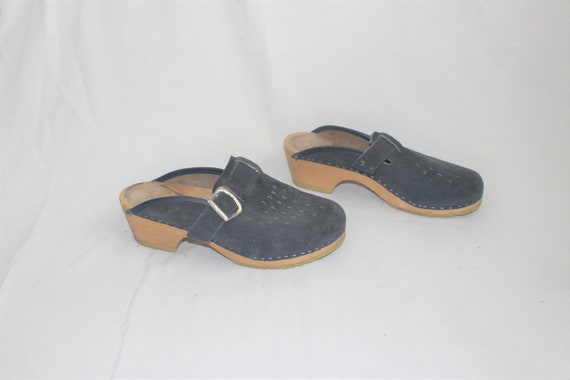 wooden clog mules