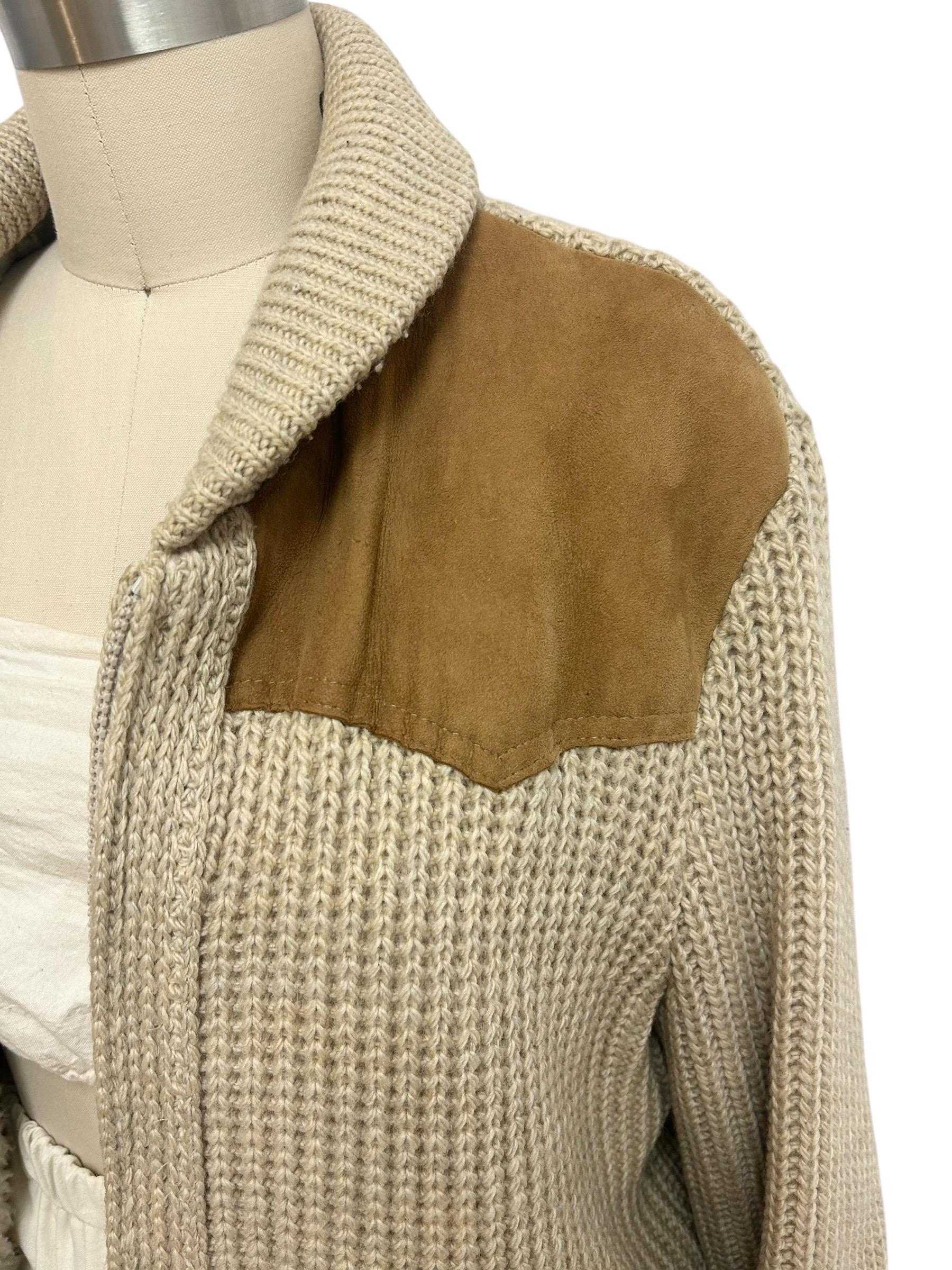 70s suede switching zipup knit Knit Suede Zip up Switching Angeles