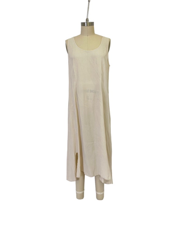 neutral viscose rayon gauze maxi dress minimalist… - image 1