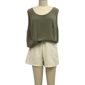 Seiden Tunika Tank-Minimalist vintage plus Größe ärmelloses Top