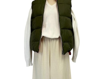 Vintage Reversible Duck Down Vest – Size Medium – Classic 1980s