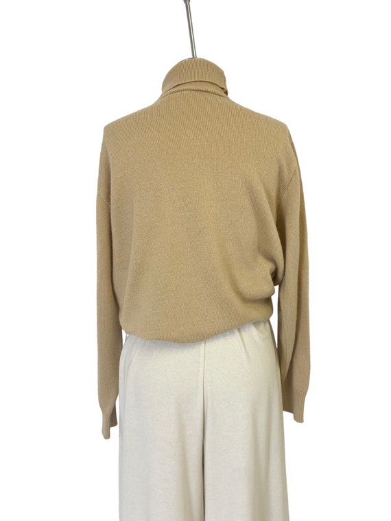 NICOLE Vintage Size M Gold Metallic Polyester Blend Knit Turtleneck Sweater main image 0