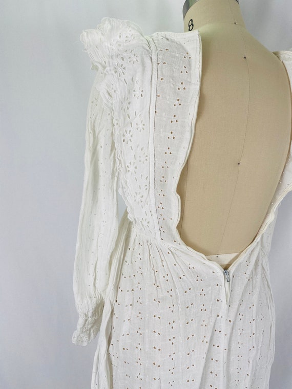 white eyelet cotton dress boho lace Edwardian wed… - image 6