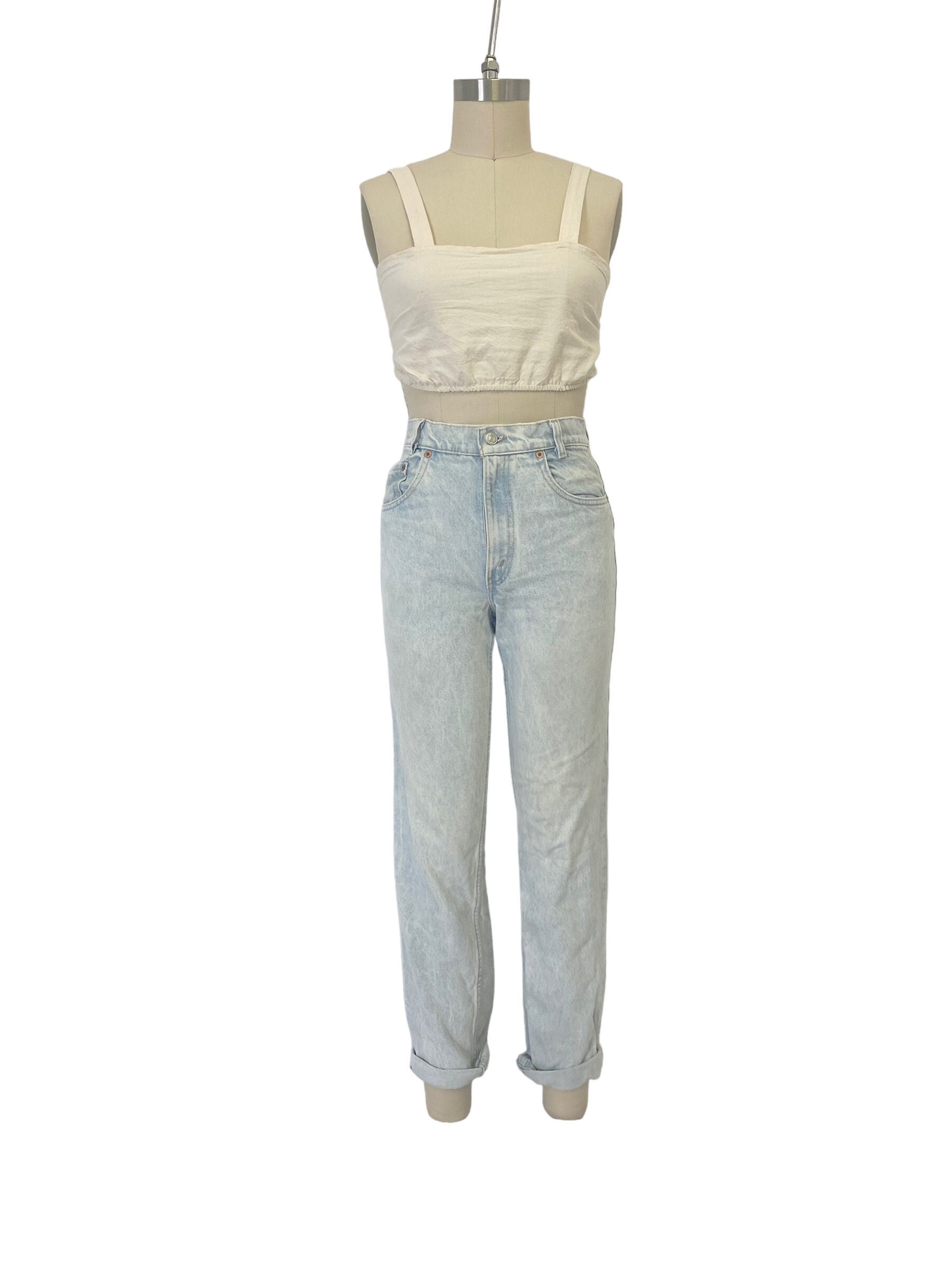 lightest wash vintage levis 90s minimalist faded slim fit cigarette jeans size M