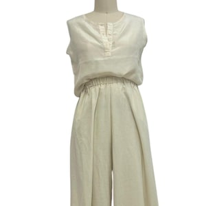 neutral vintage silk tank top 90s vintage minimalist button down blouse S