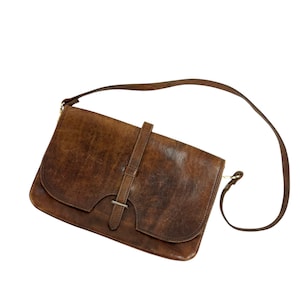 whiskey leather shoulder bag 70s vintage boho cowhide cross body bag
