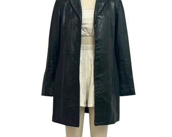 Veste En Cuir Noir Pour Homme Grande Taille L - Style Motard Boutonnée - Marque Territory Ahead - Neuf Avec étiquettes
