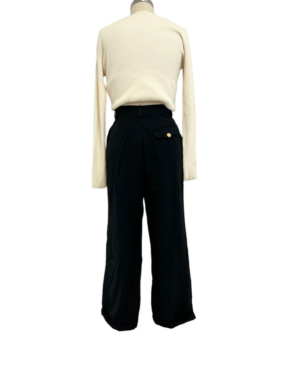 vintage Escada trousers minimalist black wool wid… - image 3