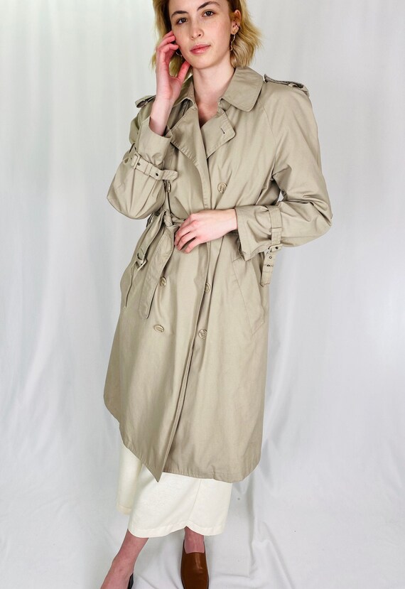 Vintage Kahnert 2 Piece Khaki /& Fur Trench Size Medium